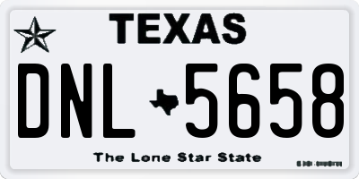 TX license plate DNL5658