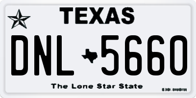TX license plate DNL5660