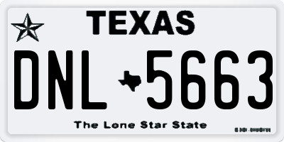 TX license plate DNL5663
