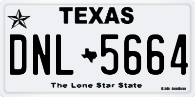 TX license plate DNL5664