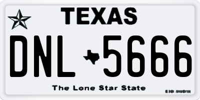 TX license plate DNL5666