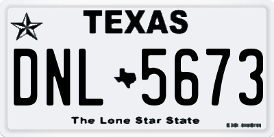 TX license plate DNL5673