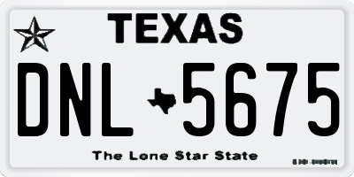 TX license plate DNL5675
