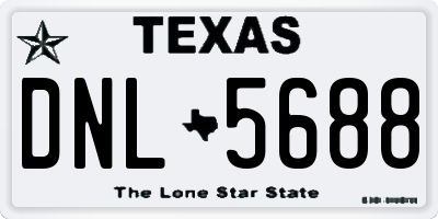TX license plate DNL5688