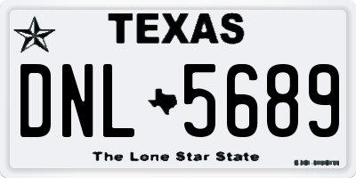 TX license plate DNL5689