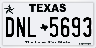 TX license plate DNL5693