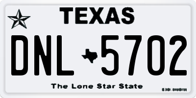 TX license plate DNL5702