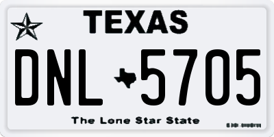 TX license plate DNL5705