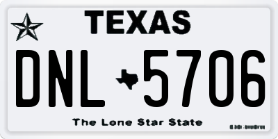 TX license plate DNL5706