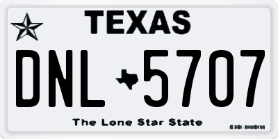 TX license plate DNL5707