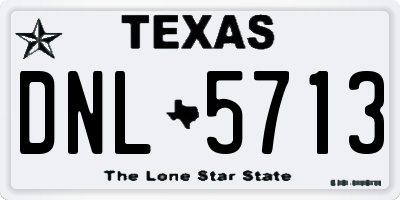 TX license plate DNL5713