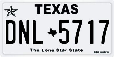 TX license plate DNL5717