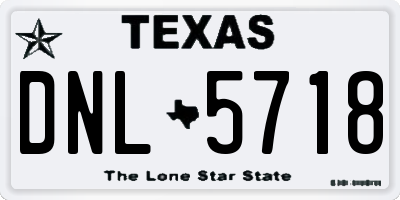TX license plate DNL5718