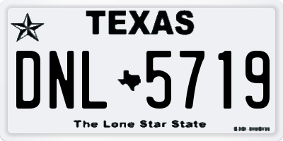 TX license plate DNL5719