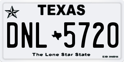 TX license plate DNL5720