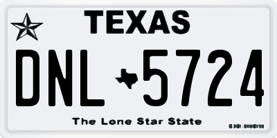 TX license plate DNL5724