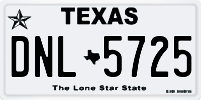 TX license plate DNL5725