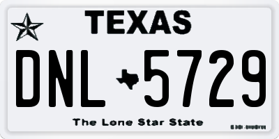 TX license plate DNL5729