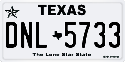 TX license plate DNL5733