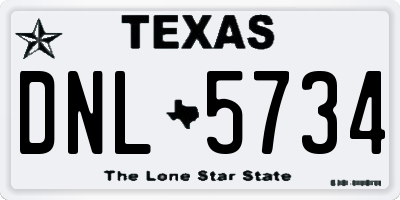TX license plate DNL5734