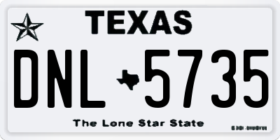 TX license plate DNL5735