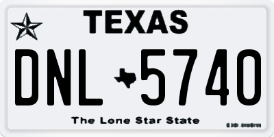 TX license plate DNL5740