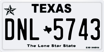 TX license plate DNL5743