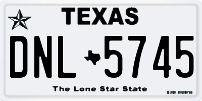 TX license plate DNL5745