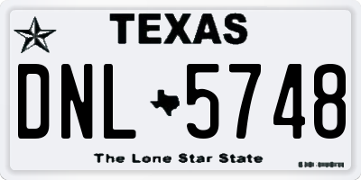 TX license plate DNL5748