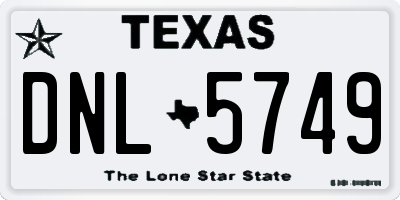 TX license plate DNL5749