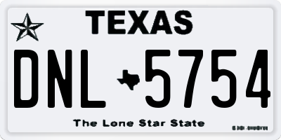 TX license plate DNL5754