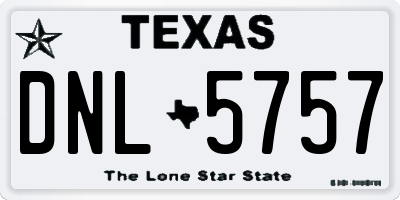 TX license plate DNL5757