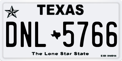 TX license plate DNL5766