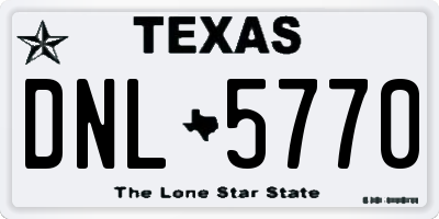 TX license plate DNL5770