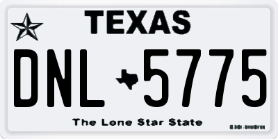 TX license plate DNL5775