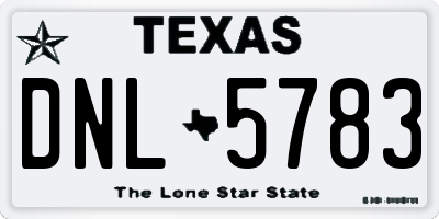 TX license plate DNL5783