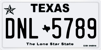 TX license plate DNL5789