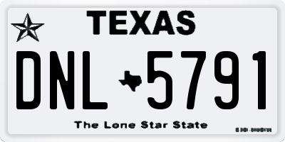 TX license plate DNL5791