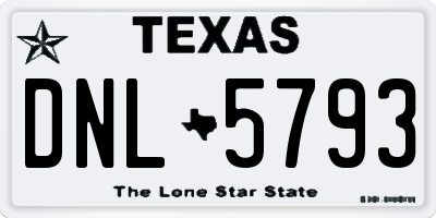 TX license plate DNL5793