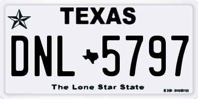 TX license plate DNL5797