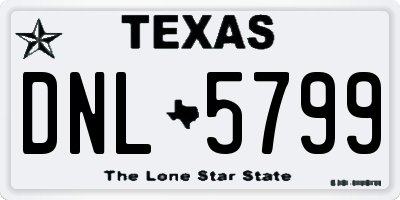 TX license plate DNL5799