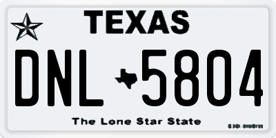 TX license plate DNL5804