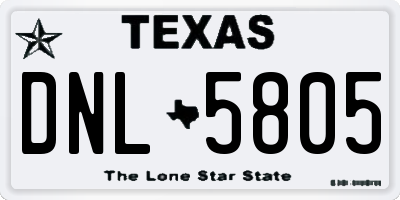 TX license plate DNL5805