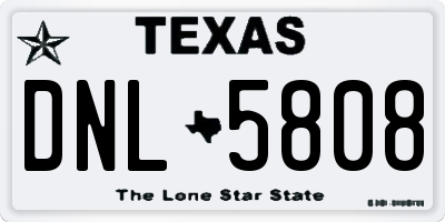 TX license plate DNL5808