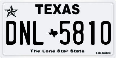 TX license plate DNL5810