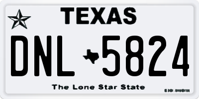 TX license plate DNL5824