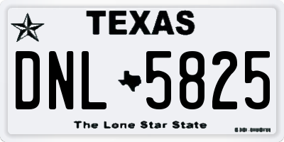TX license plate DNL5825