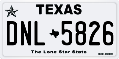 TX license plate DNL5826