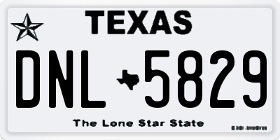 TX license plate DNL5829