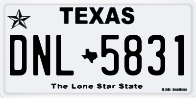 TX license plate DNL5831